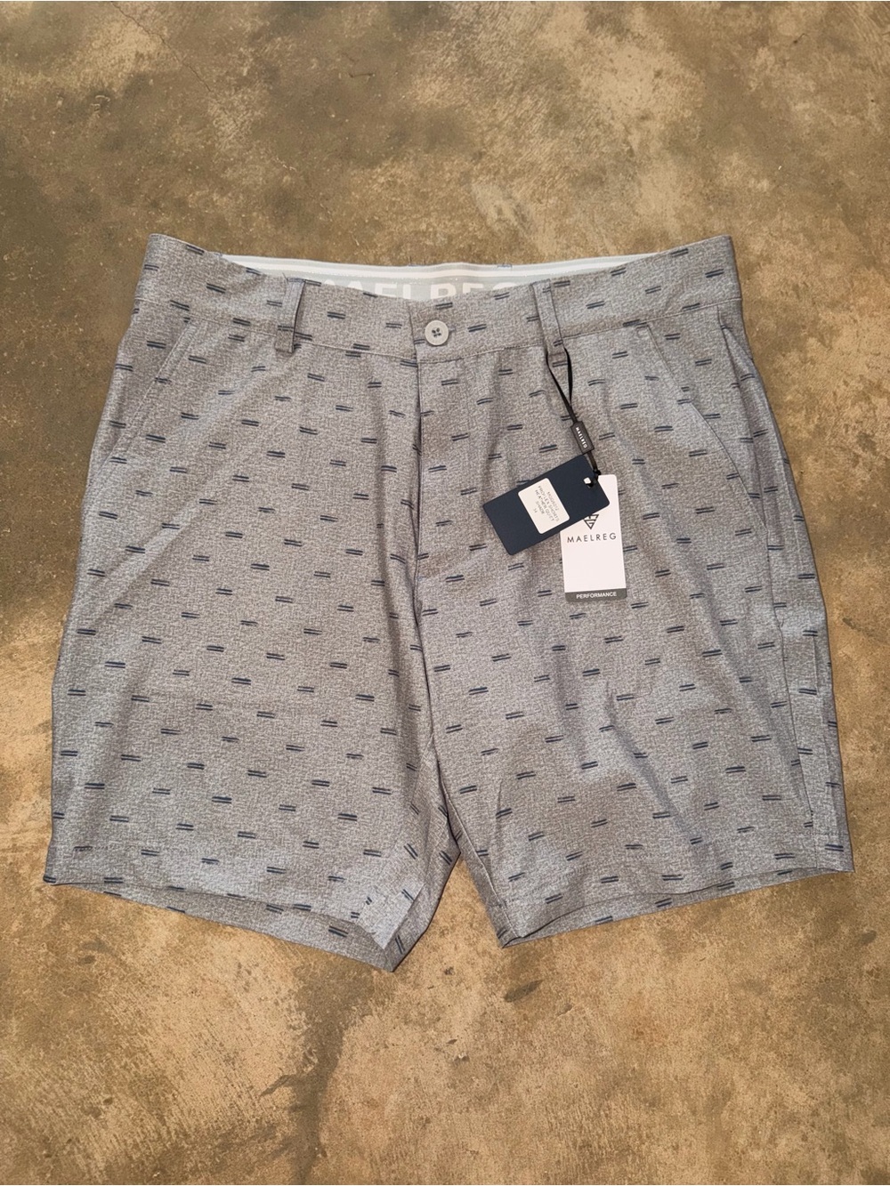 MAELREG ProFlex Golf Shorts Mens 34 NWT Gray 4 Way Stretch Performance UPF 30